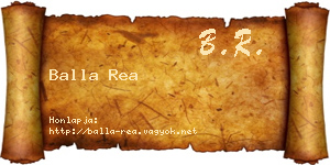 Balla Rea névjegykártya